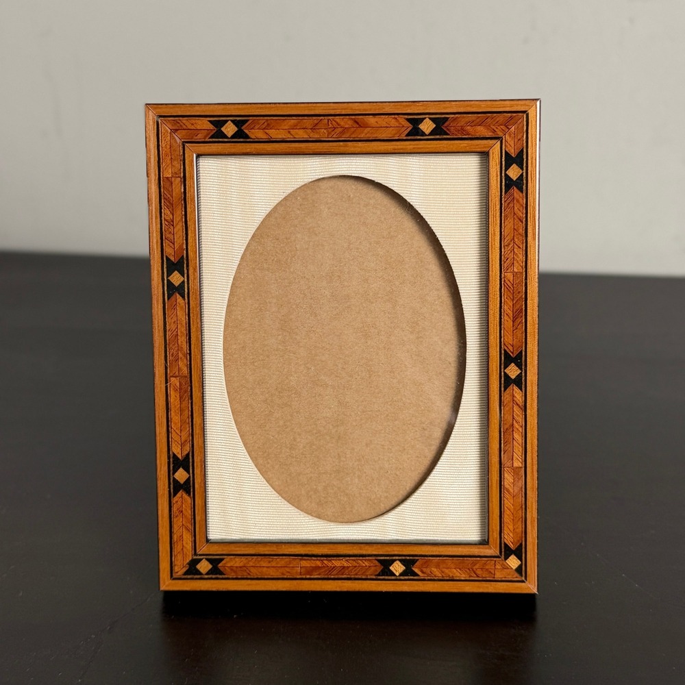 Vintage Tunbridge Ware Style Marquetry Wood Picture Frame Made in England